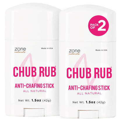 Picture of Zone Naturals 2 Pack Chub Rub Stick - All Natural Anti Chafing Stick - Friction Defense Stick - Anti Chafe Stick Reduces Rubbing and Irritation - 1.5 Ounce
