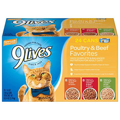 Picture of 9Lives Poultry And Beef Variety Pack, 5.5 Ounce Can (Pack of 24)