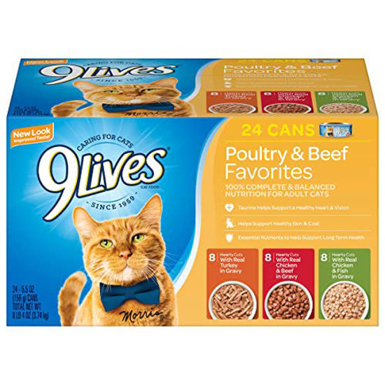 Picture of 9Lives Poultry And Beef Variety Pack, 5.5 Ounce Can (Pack of 24)