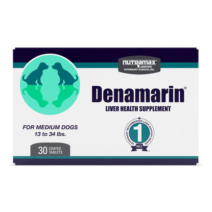 Picture of Nutramax Denamarin Liver Health Supplement for Medium Dogs - With S-Adenosylmethionine (SAMe) and Silybin, 30 Tablets