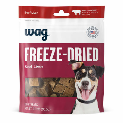 Picture of Amazon Brand - Wag Freeze-Dried Raw Single Ingredient Dog Treats, Beef Liver, 3.3oz