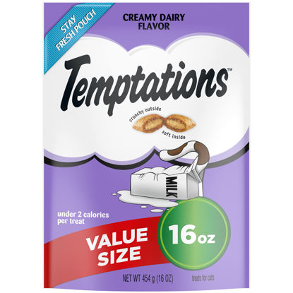 Picture of Temptations Classic Crunchy and Soft Cat Treats, Creamy Dairy, Multiple Sizes