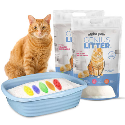 Picture of Alpha Paw - Genius Cat Litter with 5-Color Health Indicator, Non Clumping Lightweight Silica Gel Crystals (12 lbs)