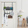 Picture of Kaiferty Over The Door Hooks Organizer, Door Hanger Towel Rack Mesh Basket with 12 Hooks,Over The Door Storage Coat Hooks Behind Door Organizer for Bathroom,Bedroom,Kitchen,Office(Black)