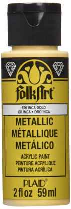 Picture of FolkArt Metallic Acrylic Paint in Assorted Colors (2 Ounce), 676 Inca Gold