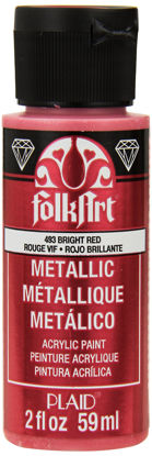 Picture of FolkArt K493 Paint Acrylic Metallic 2OZ, 2 Fl Oz (Pack of 1), Bright Red