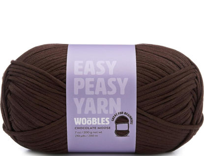 Picture of The Woobles Easy Peasy Yarn, Crochet & Knitting Yarn for Beginners with Easy-to-See Stitches - Yarn for Crocheting - Worsted Medium #4 Yarn - Cotton-Nylon Blend