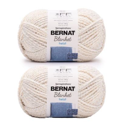 Picture of Bernat Blanket Twist Cream Yarn - 2 Pack of 300g/10.5oz - Polyester - 6 Super Bulky - Knitting/Crochet