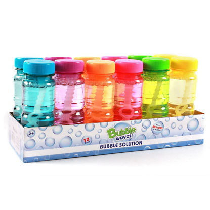 Picture of Big Bubble Bottle 12 Pack - 4oz Blow Bubbles Solution Novelty Summer Toy - Activity Party Favor Assorted Colors Set