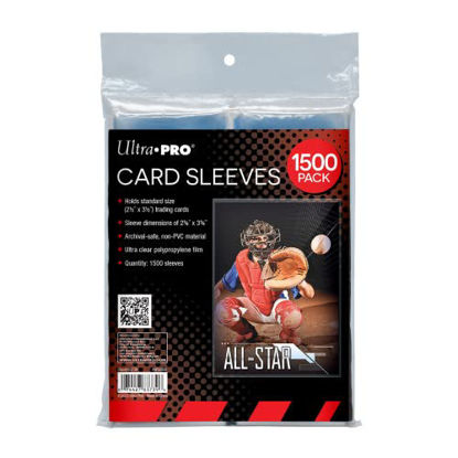 Picture of Ultra PRO - Clear Card Sleeves for Standard Size Trading Cards Measuring 2.5" x 3.5" - Perfect for Pokemon Cards, Trading Cards, Sport Cards, and More - 500 x 3 Pack, 1500 Total