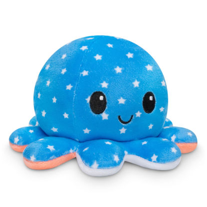 Picture of TeeTurtle - The Original Reversible Octopus Plushie - 4th of July - Stars + Stripes - Cute Sensory Fidget Stuffed Animals That Show Your Mood