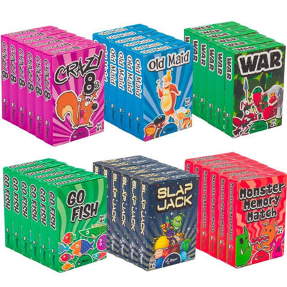 Picture of Regal Games - 36 Decks Card Games - 6 Sets of Classic Card Games - 6 Old Maid, 6 Go Fish, 6 Slapjack, 6 Crazy 8's, 6 War, and 6 Silly Monster Memory Match- for Family Game Nights, Parties