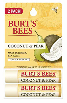 Picture of Burt's Bees Lip Balm, Moisturizing Lip Care, 100% Natural, Coconut & Pear (2 Pack)