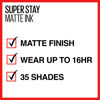 Picture of Maybelline New York Super Stay Matte Ink Liquid Lipstick Makeup, Long Lasting High Impact Color, Up to 16H Wear, Believer, Deep Plum, 1 Count