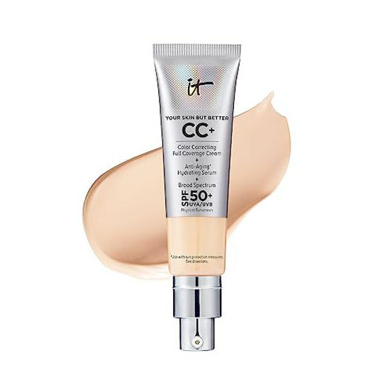 Picture of IT Cosmetics Your Skin But Better CC+ Cream, Light (W) - Color Correcting Cream, Full-Coverage Foundation, Hydrating Serum & SPF 50+ Sunscreen - Natural Finish - 1.08 fl oz
