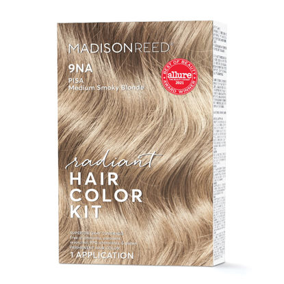 Picture of Madison Reed Radiant Hair Color Kit, Medium Smoky Blonde for 100% Gray Coverage, Ammonia-Free, 9NA Pisa Blonde, Permanent Hair Dye, Pack of 1