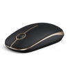 Picture of Vssoplor Wireless Mouse, 2.4G Slim Portable Computer Mouse with Nano Receiver Quiet Silent Optical Laptop Mouse for Notebook, PC, Laptop, Computer-Black and Gold