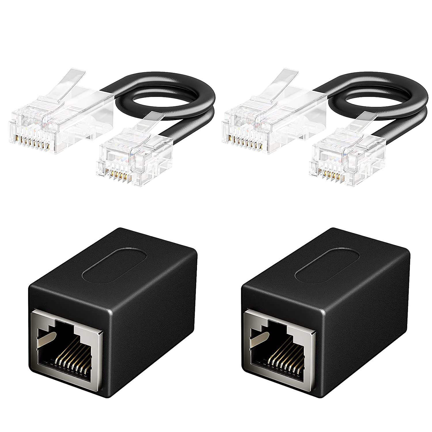 GetUSCart Uvital Phone Jack to Adapter, RJ11 to RJ45 Adapter