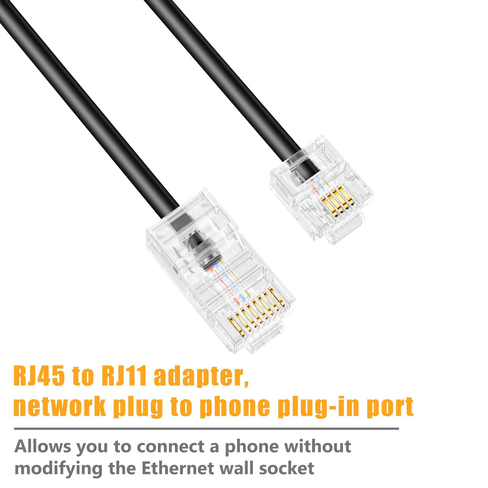 GetUSCart Uvital Phone Jack to Adapter, RJ11 to RJ45 Adapter, RJ45 Female to RJ11 Male