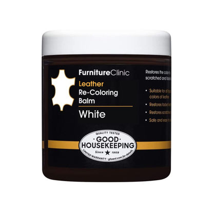 Picture of The Original Leather Recoloring Balm by Furniture Clinic - 16 Color Options - Leather Repair Kit for Furniture - Restore Couches, Car Seats, Clothing - Non-Toxic Leather Repair Cream (White)