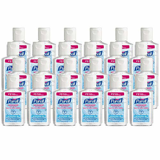 Picture of Purell Advanced Hand Sanitizer Refreshing Gel, Clean Scent, 2 fl oz Travel Size Flip-Cap Bottle (Pack of 24) - 9605-24