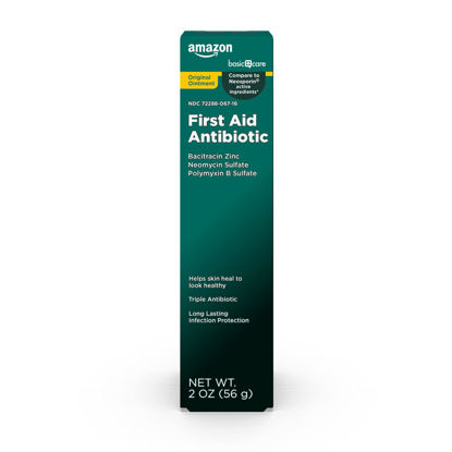 Picture of Amazon Basic Care First Aid Triple Antibiotic Ointment, Treats Minor Cuts, Scrapes and Burns, 2 Ounce