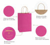 Picture of BagDream Kraft Paper Bags 100Pcs 5.25x3.75x8 Inches Small Paper Gift Bags with Handles Bulk, Paper Shopping Bags, Kraft Bags, Party Bags, Pink Gift Bags