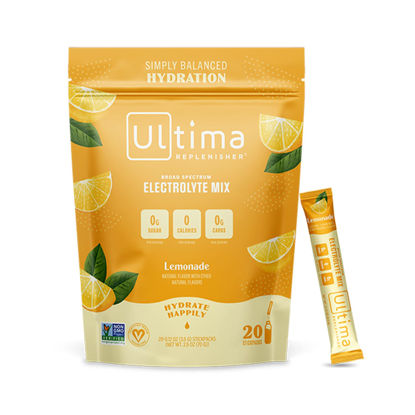 Picture of Ultima Replenisher Hydration Electrolyte Packets- 20 Count- Keto & Sugar Free- On the Go Convenience- Feel Replenished, Revitalized- Non-GMO & Vegan Electrolyte Drink Mix- Lemonade
