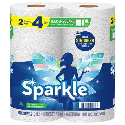 Picture of Sparkle® Tear-A-Square® Paper Towels, 2 Double Rolls = 4 Regular Rolls, 2 Count (Pack of 1)