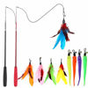 Picture of MeoHui Cat Toys for Indoor Cats, Interactive Cat Toy 2PCS Retractable Cat Wand Toy and 9PCS Cat Feather Toys Refills, Funny Kitten Toys Cat Fishing Pole Toy for Bored Indoor Cats Chase and Exercise
