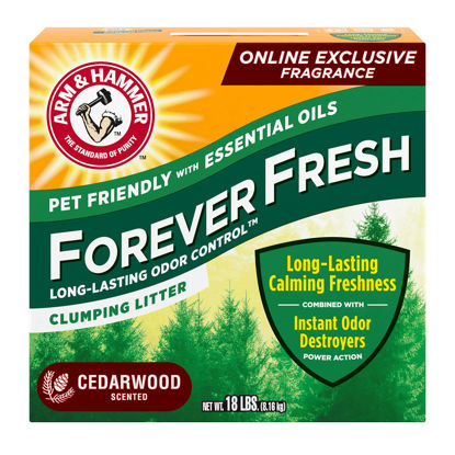 Picture of Arm & Hammer Forever Fresh Clumping Cat Litter Cedarwood, MultiCat 18lb, Pet Friendly with Essential Oils