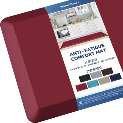 Picture of KitchenClouds Kitchen Mat Cushioned Anti Fatigue Kitchen Rug 0.75inch Waterproof Non Slip Kitchen Rugs and Mats Standing Desk Mat Comfort Floor Mats for Kitchen Sink Office (17.3"x60",Red)