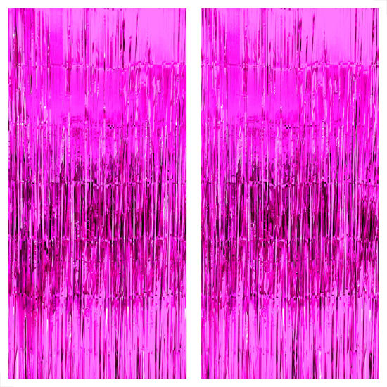 GetUSCart- KatchOn, Hot Pink Backdrop Curtain - 6.4x8 Feet, Pack of 2, Hot  Pink Birthday Decorations, Hot Pink Streamers, Pink Birthday Party  Decorations