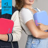 Picture of Bentgo® Pop - Bento-Style Lunch Box for Kids 8+ and Teens - Holds 5 Cups of Food with Removable Divider for 3-4 Compartments - Leak-Proof, Microwave/Dishwasher Safe, BPA-Free (Flame Red/Turquoise)