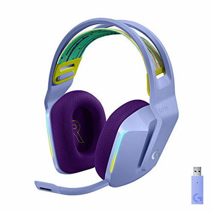 Picture of Logitech G733 LIGHTSPEED Wireless Gaming Headset with suspension headband, LIGHTSYNC RGB, Blue VO!CE mic technology and PRO-G audio drivers - Lilac