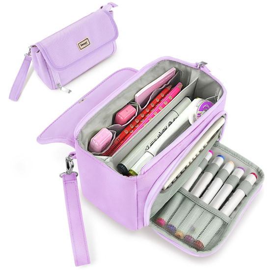 Big Capacity Pencil Case Large Pencil Bag Pouch Pen Case Pencil Marker  Holder Stationery Storage Makeup Bag With Double Zipper Portable Pencil  Pouch For School Office Supplies Gray 