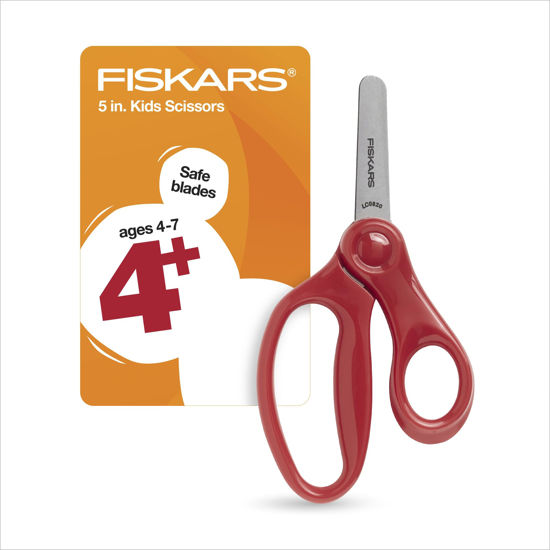 Picture of Fiskars 5" Blunt-Tip Scissors for Kids 4-7 - Scissors for School or Crafting - Back to School Supplies - Red
