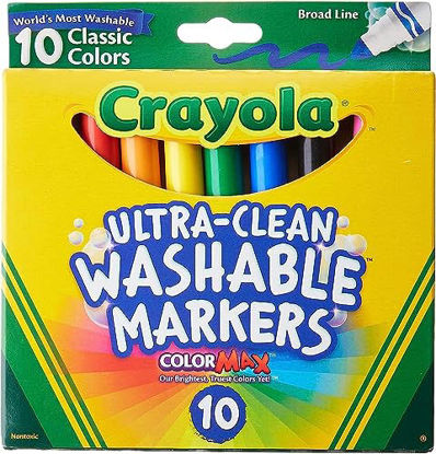 Picture of Crayola Ultraclean Broadline Classic Washable Markers (10 Count), (Pack of 2)