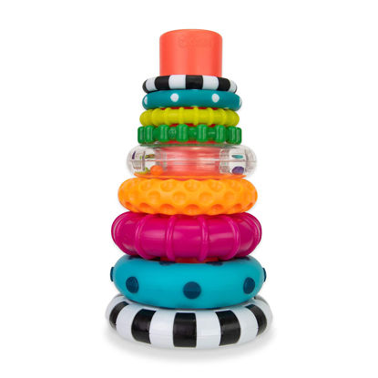 Picture of Sassy Stacks of Circles Stacking Ring STEM Learning Toy, Age 6+ Months, Multi, 9 Piece Set