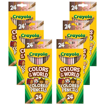Picture of Crayola Colors of the World Bulk Colored Pencil Set - 6 Packs (24ct), Skin Tone Kids Colored Pencils for Kids, School Supplies