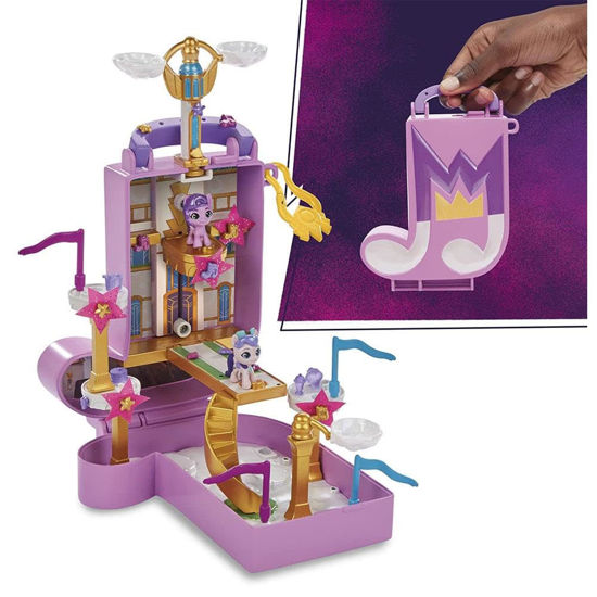 Picture of My Little Pony Mini World Magic Compact Creation Zephyr Heights Toy, Buildable Playset with Princess Pipp Petals Pony for Kids Ages 5 and Up