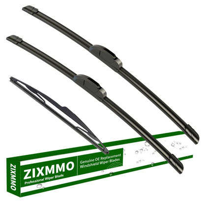 Picture of ZIXMMO 21"+19" windshield wiper blades with 14" Rear Wiper Blades Set Replacement for Mazda 3 Hatchback 2004-2009-Original Factory Quality，Easy DIY Install (Set of 3)