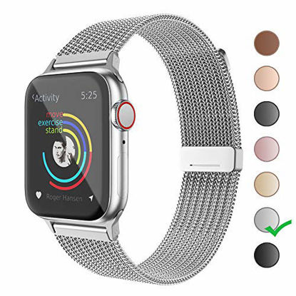 Picture of Cocos Compatible with Apple Watch Band 38mm 40mm 42mm 44mm,Stainless Steel Mesh Loop for iWatch Bands Women Men Series 5 4 3 2 1