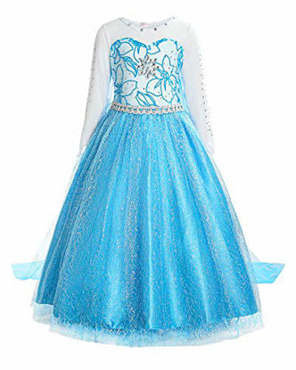 Picture of ReliBeauty Little Girls Snow Queen Princess Fancy Dress Elsa Costume, 3T, Blue