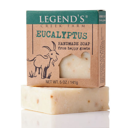 Picture of Legend’s Creek Farm, Goat Milk Soap, Moisturizing Cleansing Bar for Hands and Body, Creamy Lather and Nourishing, Gentle For Sensitive Skin, Handmade in USA, 5 Oz Bar (Eucalyptus O.S.)