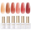 Picture of GAOY Summer Jelly Gel Nail Polish Set of 6 Colors Including Red Pink Nude Kit UV LED Soak Off Home DIY Manicure Salon Varnish