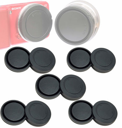 Picture of (5 Packs) Fotasy E Mount Rear Back Lens Cap Body Cap, Sony EMount Camera Lens Cover Body Cap, FE Lens Cap fits NEX5T NEX-6 NEX-7 a6500 a6400 a6300 a6000 a5100 a5000 a3500 a3000 A7 A7R A7S II III A9