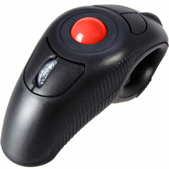 GetUSCart- EIGIIS 2.4G Ergonomic Trackball Finger Handheld USB Wireless  Mouse for PC Laptop Mac Left and Right Handed User (Black Wireless Red  TrackBall)