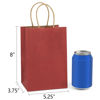 Picture of BagDream Kraft Paper Bags 100Pcs 5.25x3.75x8 Inches Small Paper Gift Bags with Handles Bulk, Paper Shopping Bags, Kraft Bags, Party Bags, Gift Bags (Red)