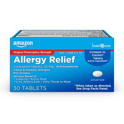 Picture of Amazon Basic Care Allergy Relief Loratadine Tablets 10 mg, 30 Count